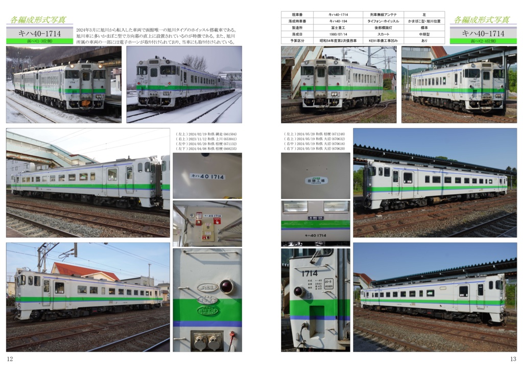 【ネコポス発送同梱不可】キハ40形函館車全車資料集
