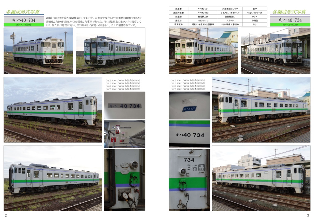 【ネコポス発送同梱不可】キハ40形函館車全車資料集
