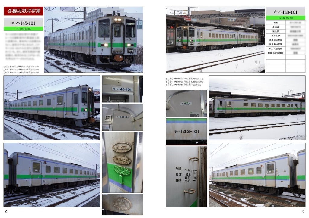 【1月発送予約・ネコポス発送同梱不可・再版】キハ143形苫小牧車全車資料集(第2版)