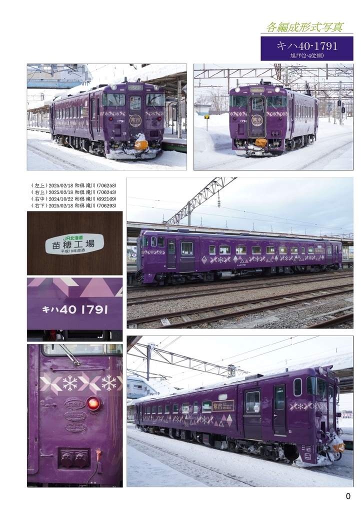 【1月発送予約・宅急便コンパクト発送同梱可】キハ40形旭川・釧路車形式資料写真集