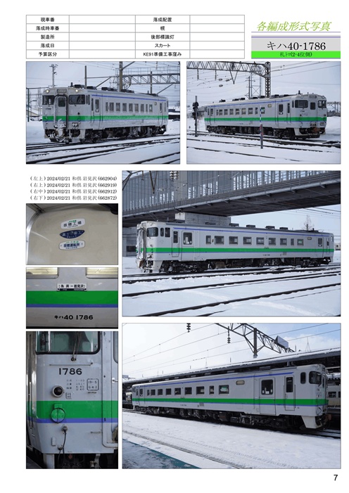 【予約・ネコポス発送同梱不可】キハ40形苫小牧・苗穂車形式資料写真集