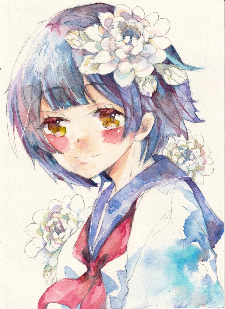 【透明水彩/原画】gentle smile【アナログ】