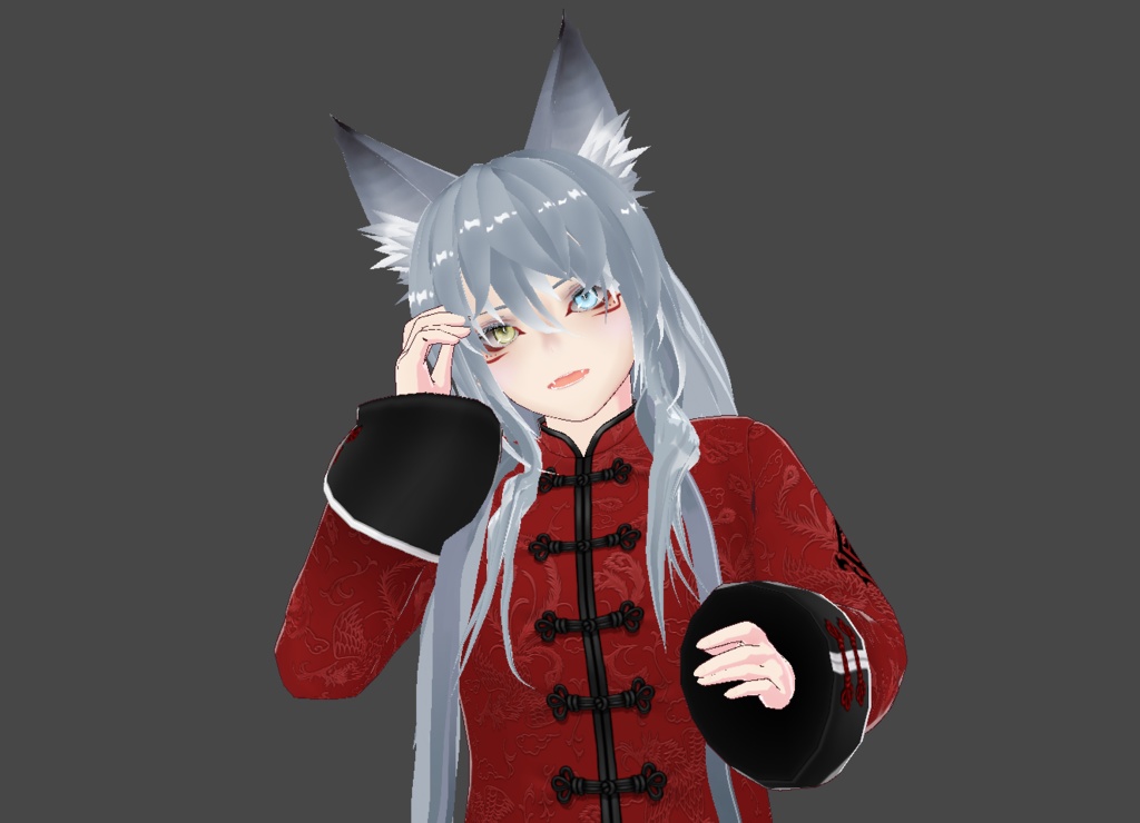 【Vroidヘアプリセット】Long Fox Hair
