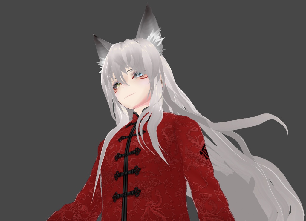 【Vroidヘアプリセット】Long Fox Hair