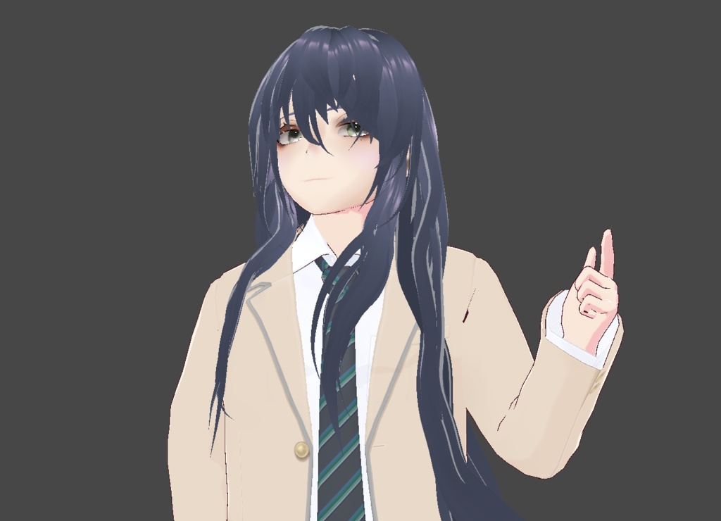 【Vroidヘアプリセット】Long Fox Hair