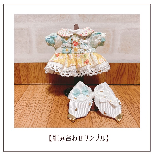 【ぬい服】ぽっぷすとろべりーワンピース(16cm)