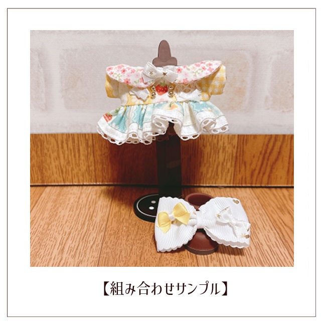 【ぬい服】ぽっぷすとろべりーワンピース(10〜11cm)