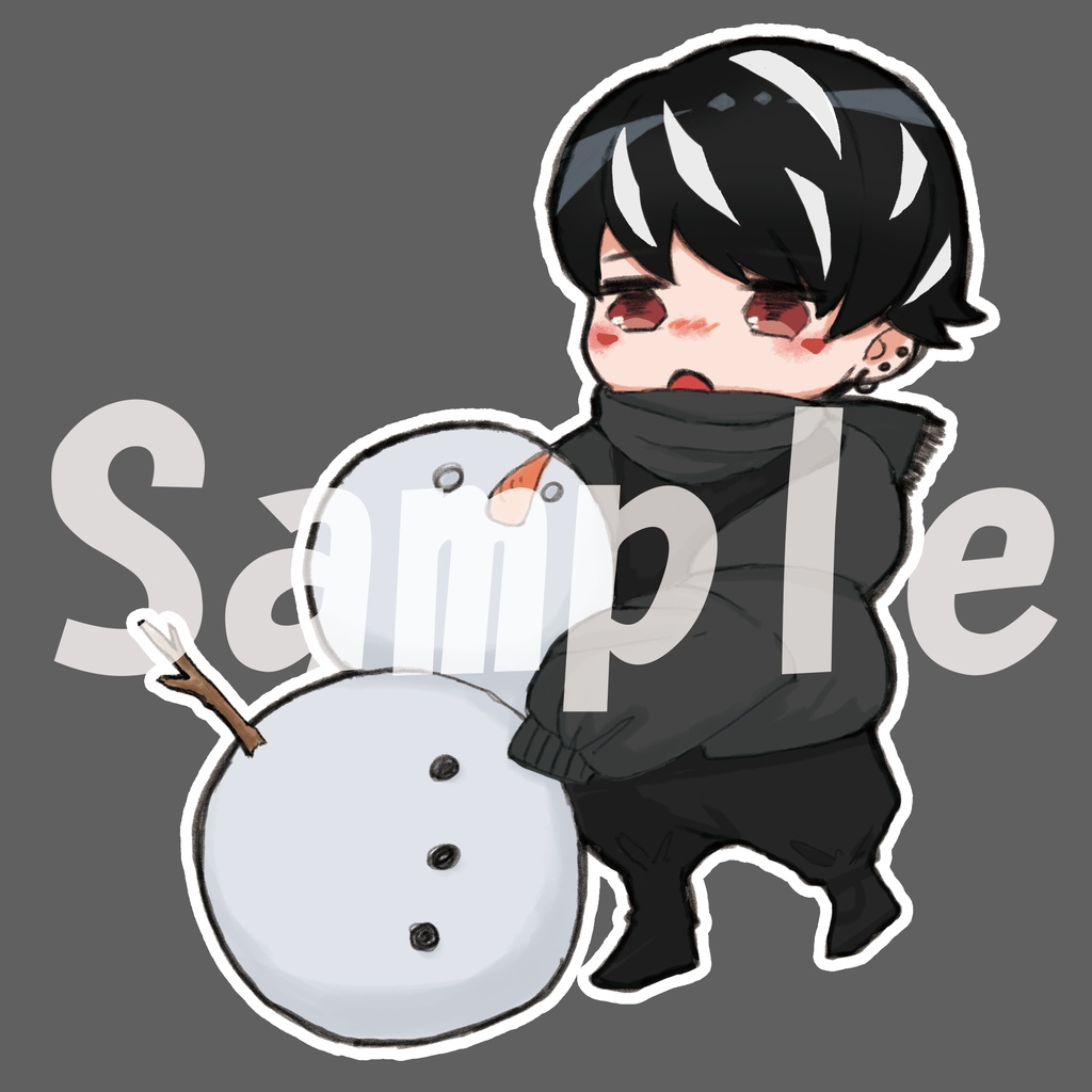 2020冬雪だるまづくりからすくん