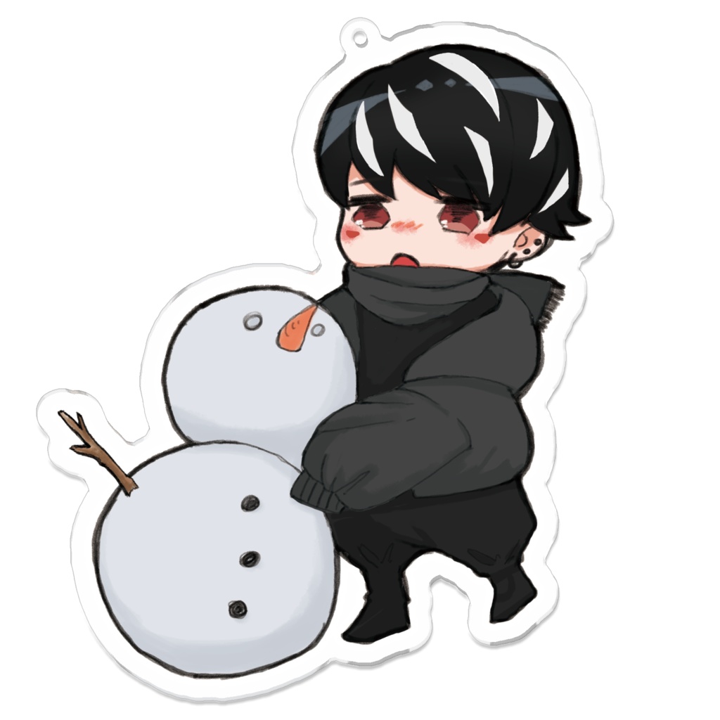 2020冬雪だるまづくりからすくん