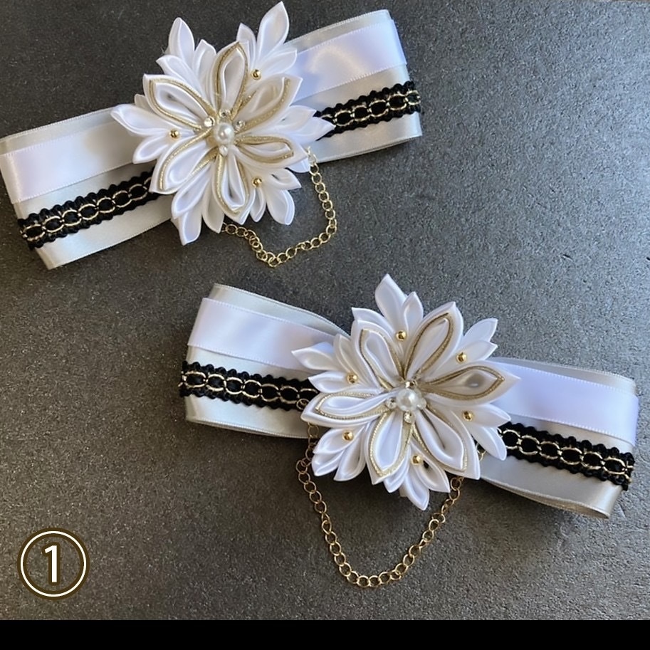 鶴丸国永 大倶利伽羅 イメージ つまみ細工りぼん