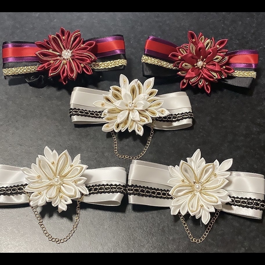 鶴丸国永 大倶利伽羅 イメージ つまみ細工りぼん