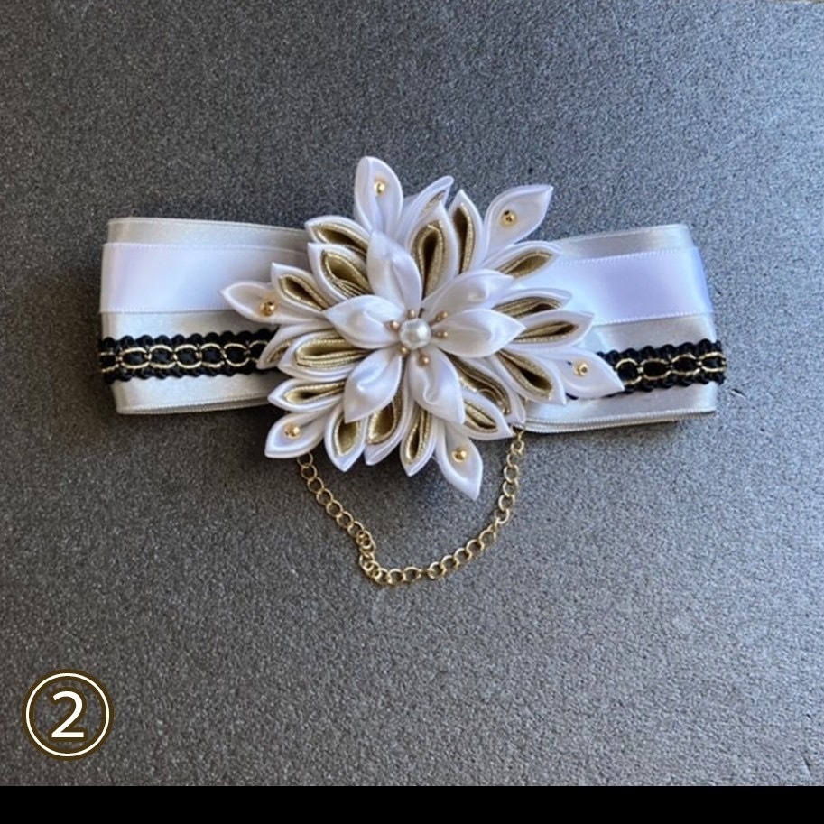 鶴丸国永 大倶利伽羅 イメージ つまみ細工りぼん