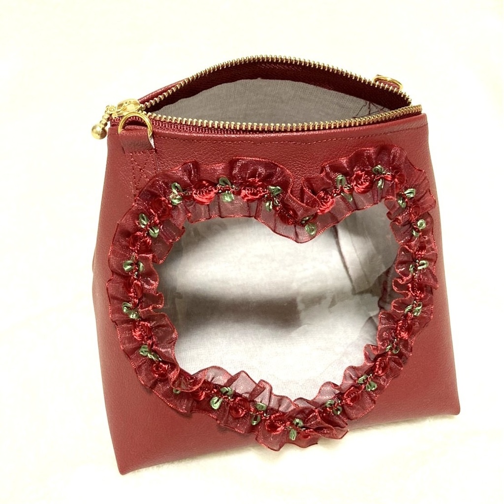 ハートもちマスポーチ♡レッド