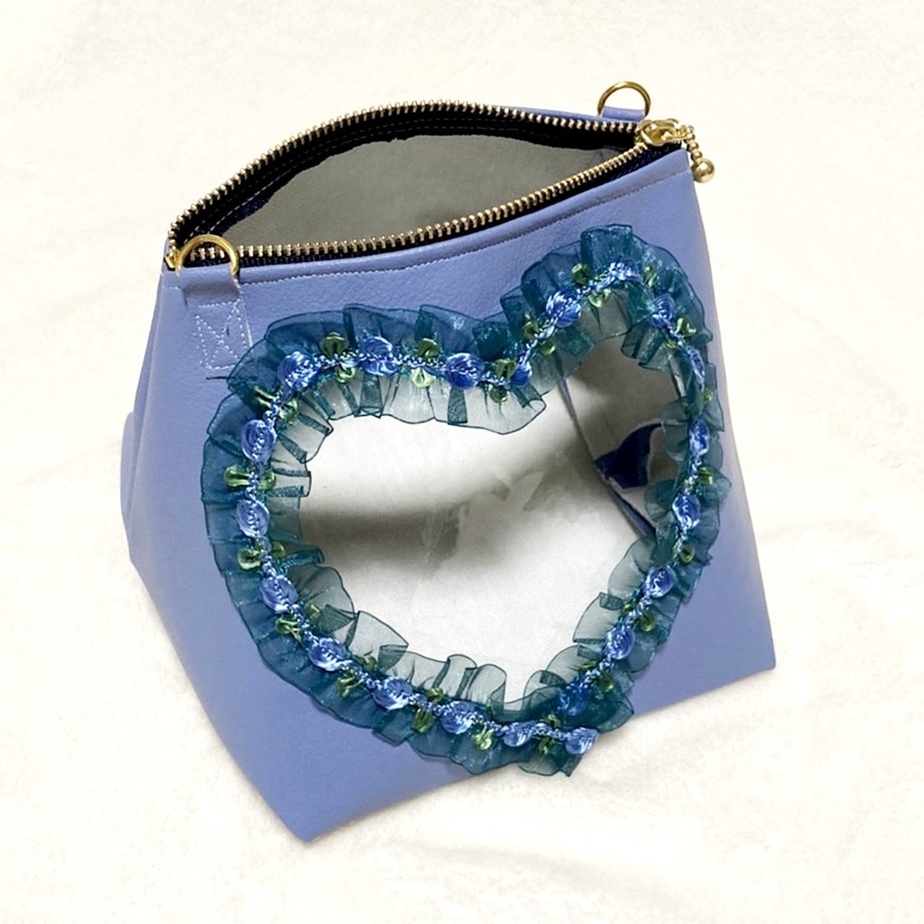 ハートもちマスポーチ♡ブルー系