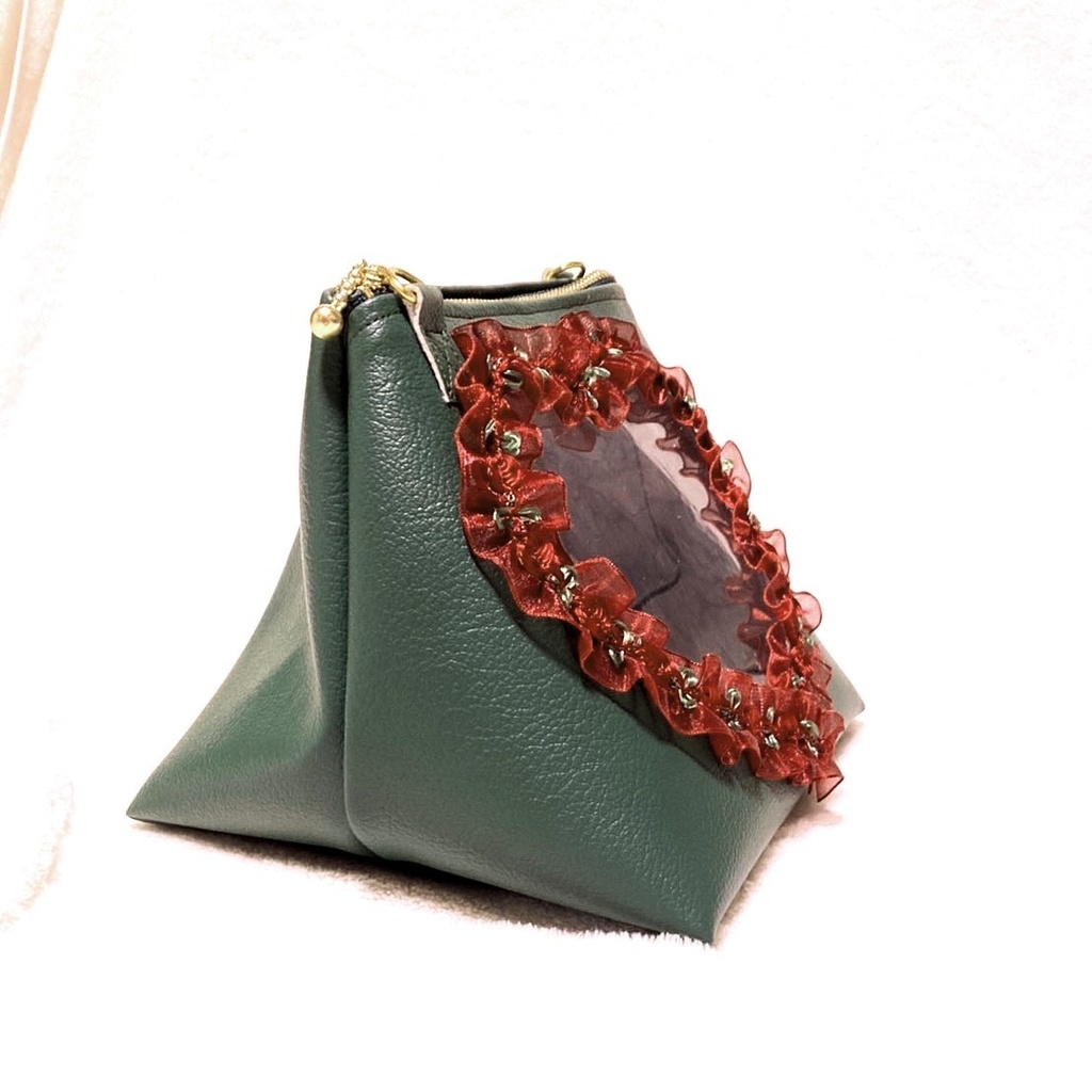 ハートもちマスポーチ♡グリーン