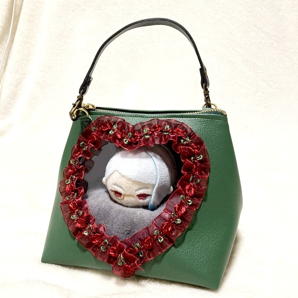 ハートもちマスポーチ♡グリーン