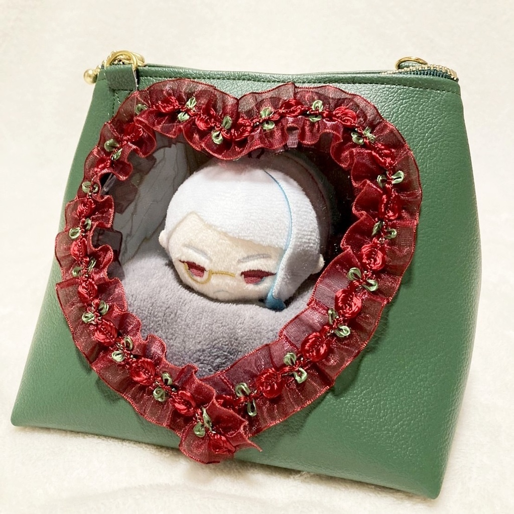 ハートもちマスポーチ♡グリーン