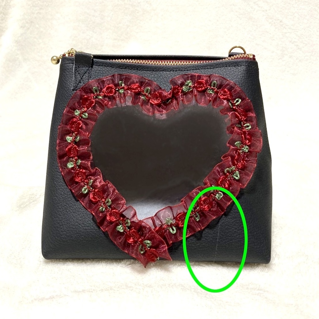 ハートもちマスポーチ♡ブラック