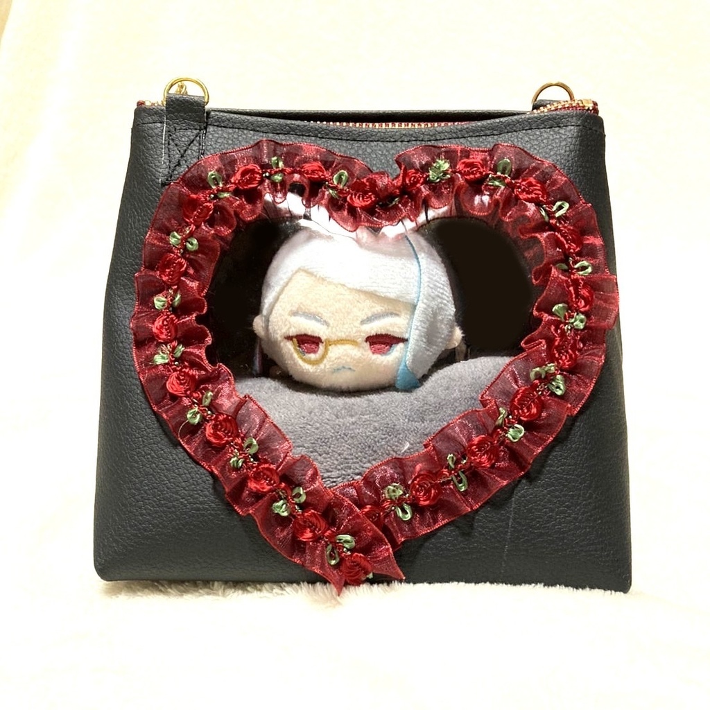 ハートもちマスポーチ♡ブラック