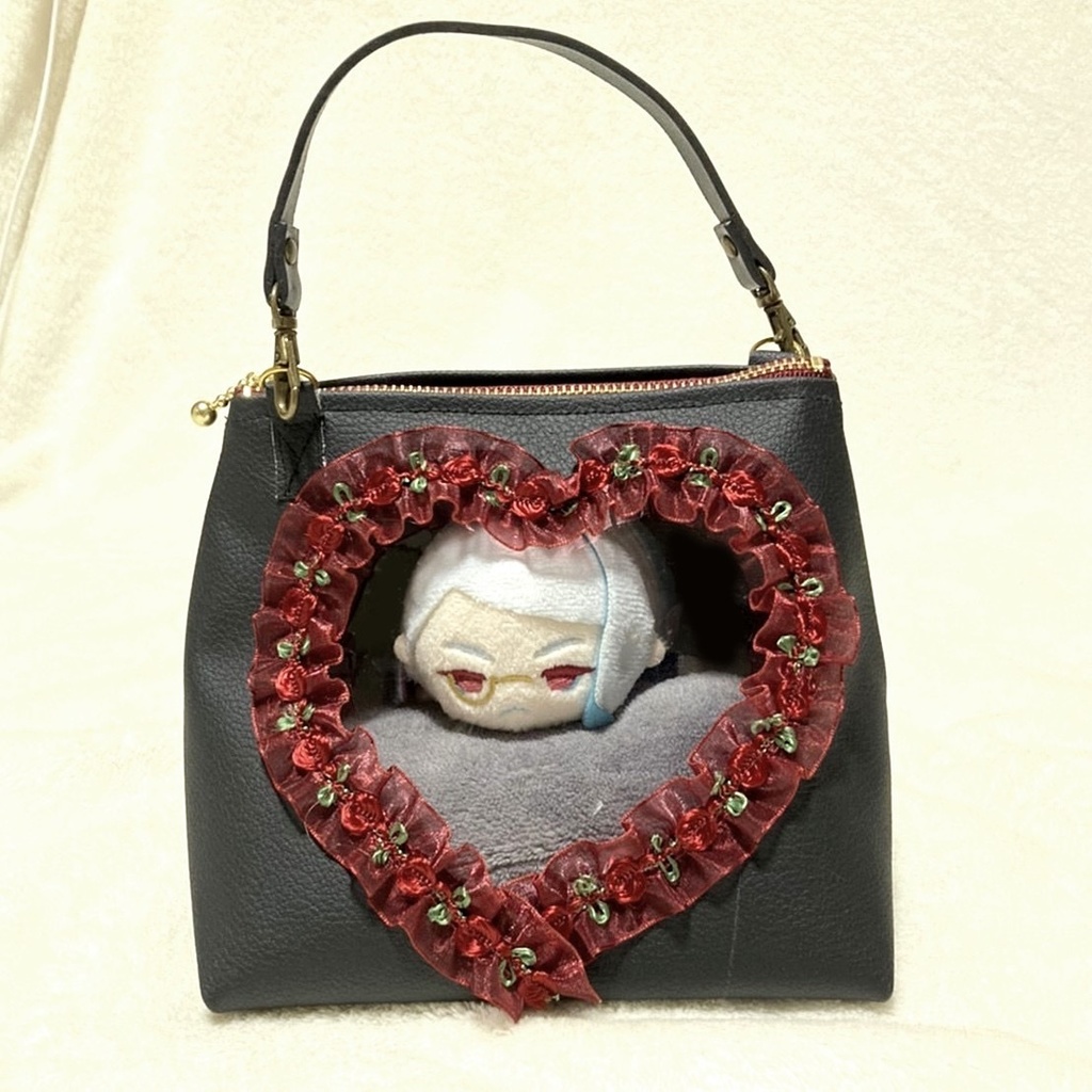 ハートもちマスポーチ♡ブラック