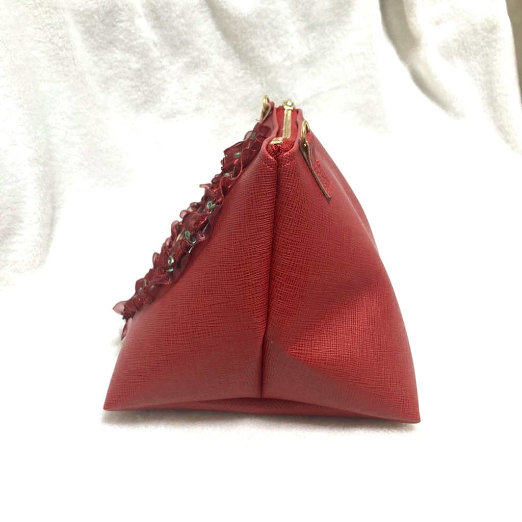 ハートもちマスポーチ♡ライトレッド