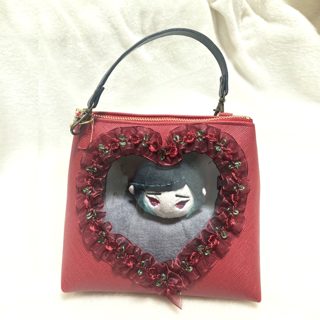 ハートもちマスポーチ♡ライトレッド