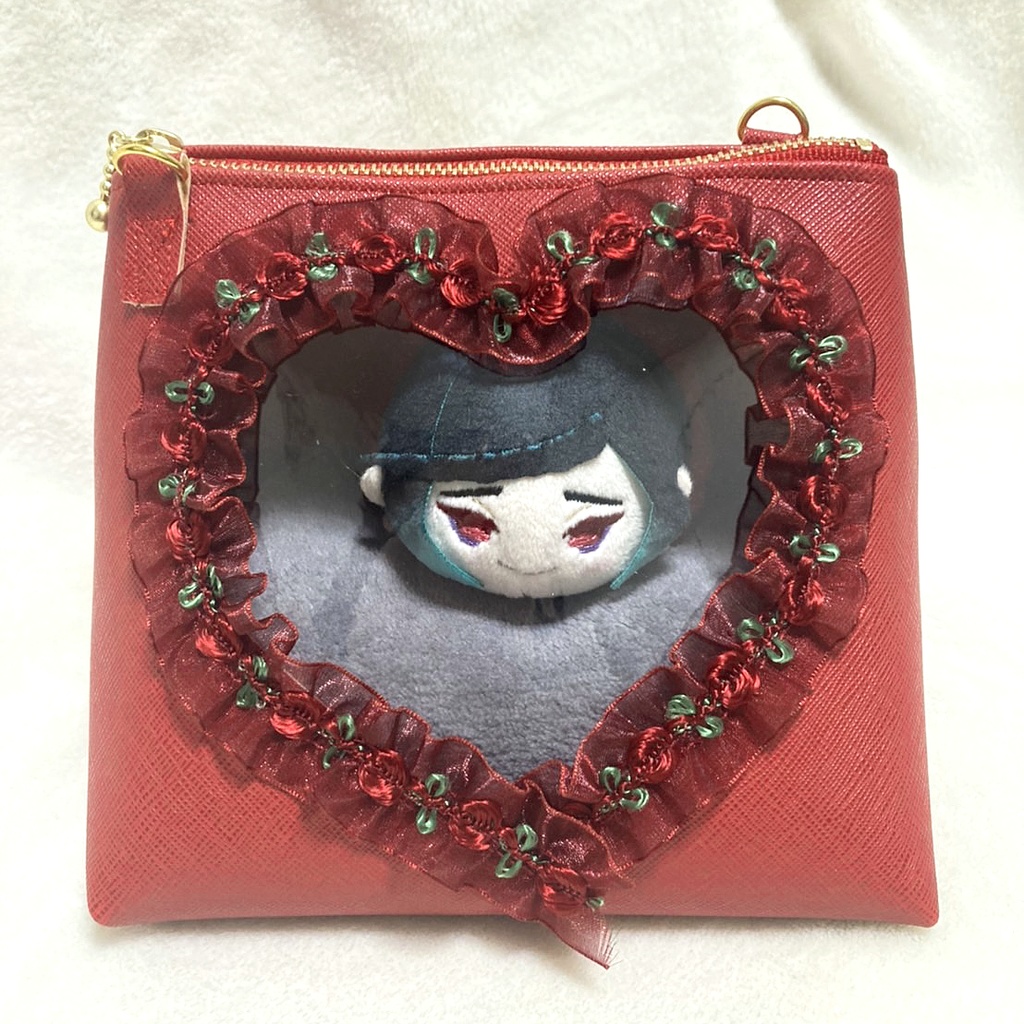 ハートもちマスポーチ♡ライトレッド