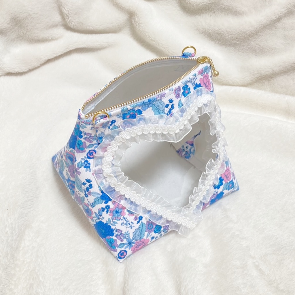 ハートもちマスポーチ♡花柄