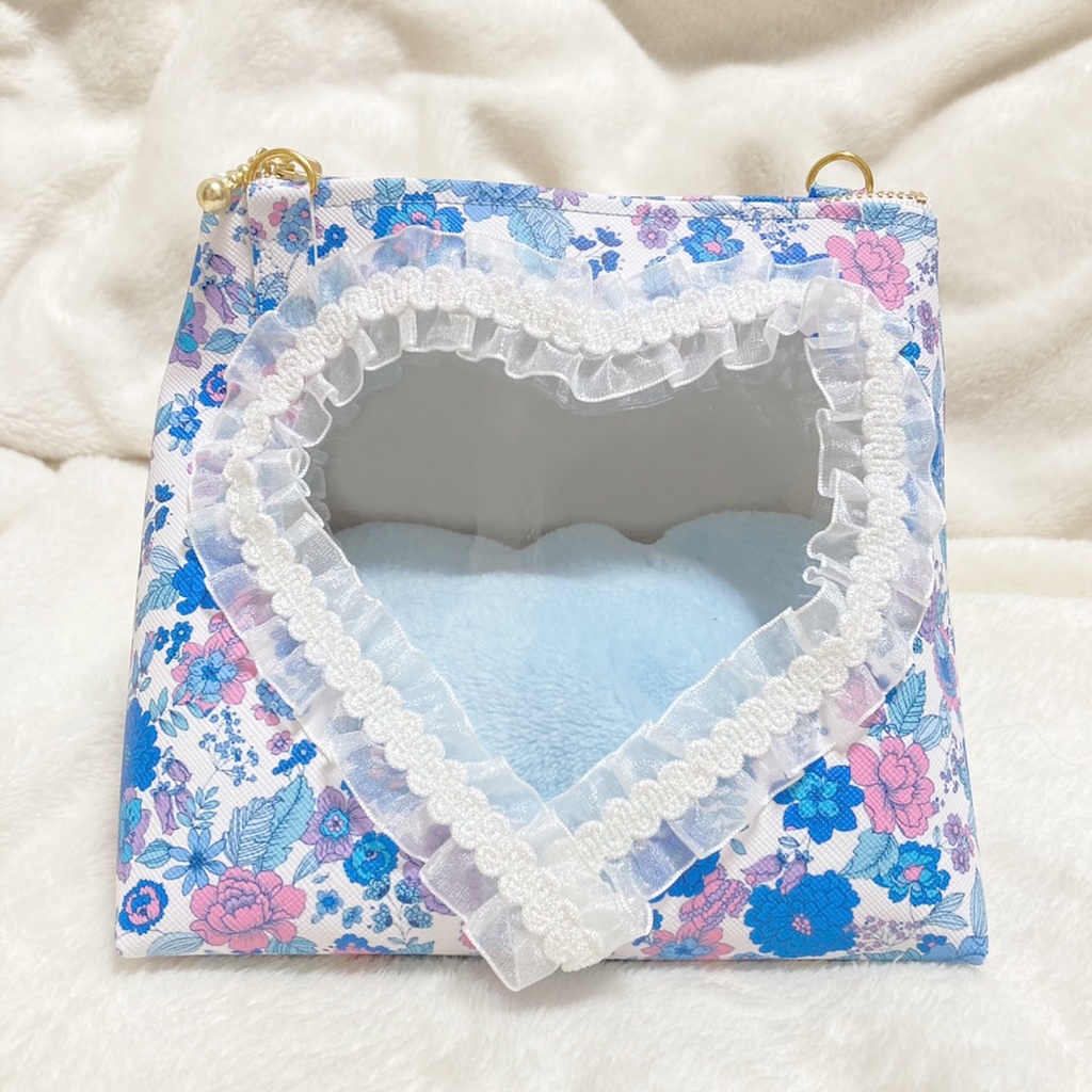 ハートもちマスポーチ♡花柄