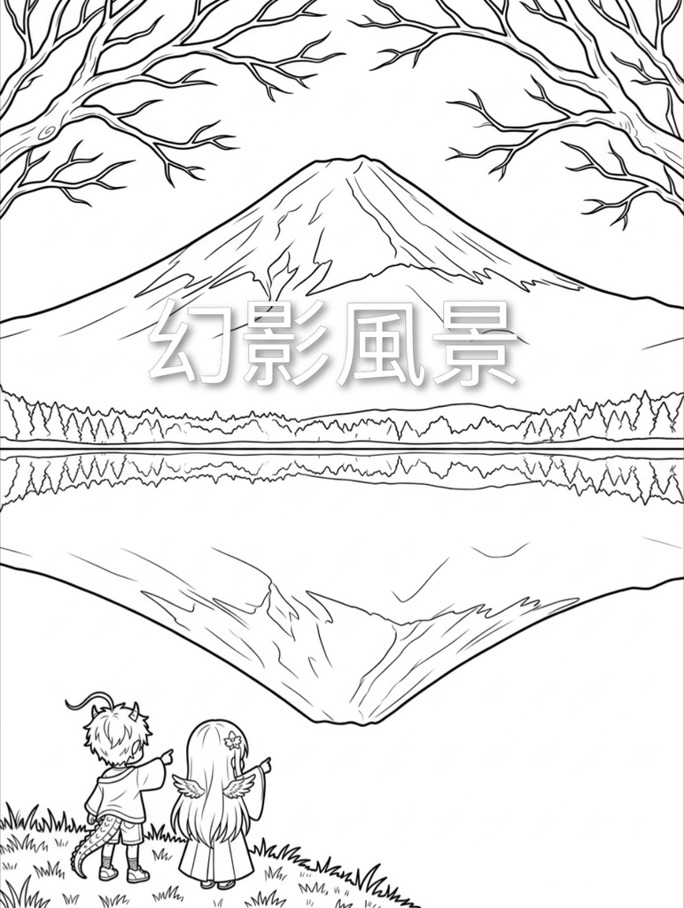 逆さ富士だー！