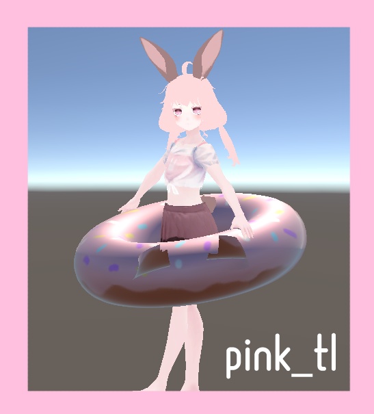【期間限定価格】ドーナツ柄の浮き輪/Donut pattern float【VRChat想定】