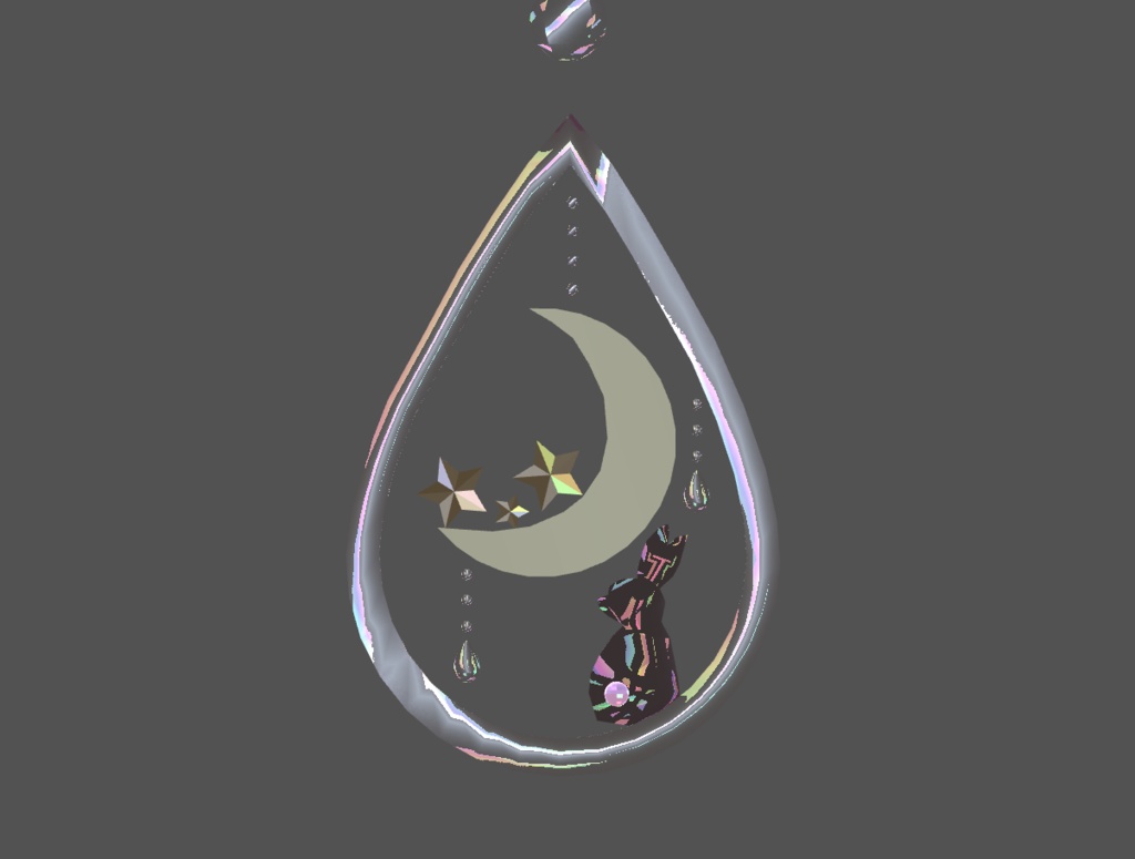 【VRC想定】月と兎【ネックレスとイヤリング】