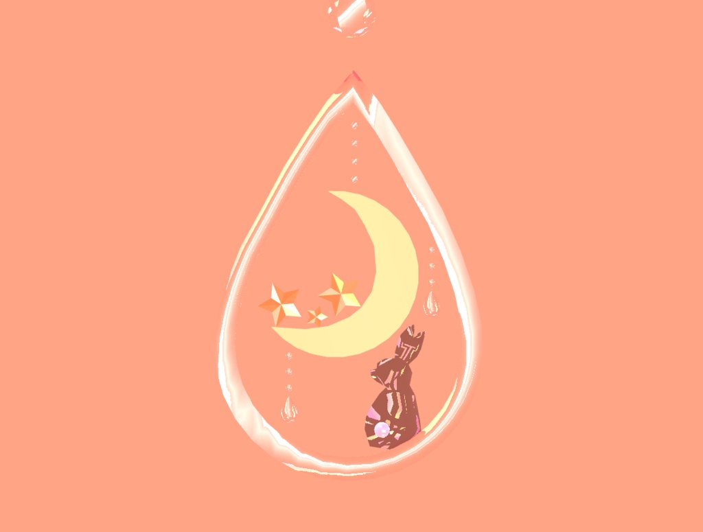 【VRC想定】月と兎【ネックレスとイヤリング】