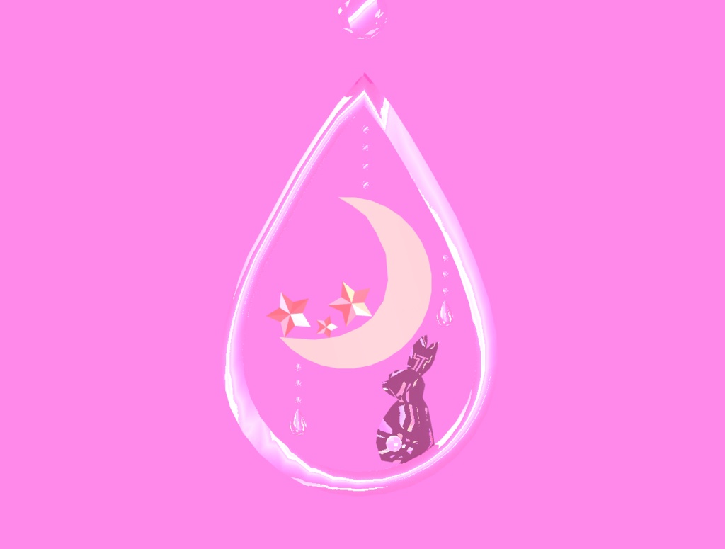 【VRC想定】月と兎【ネックレスとイヤリング】