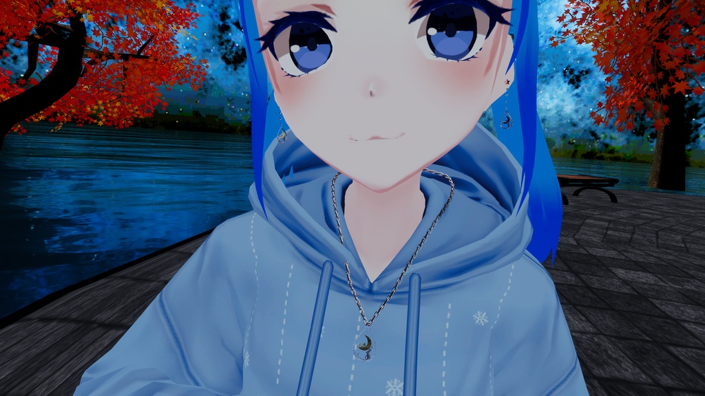 【VRC想定】月と兎【ネックレスとイヤリング】