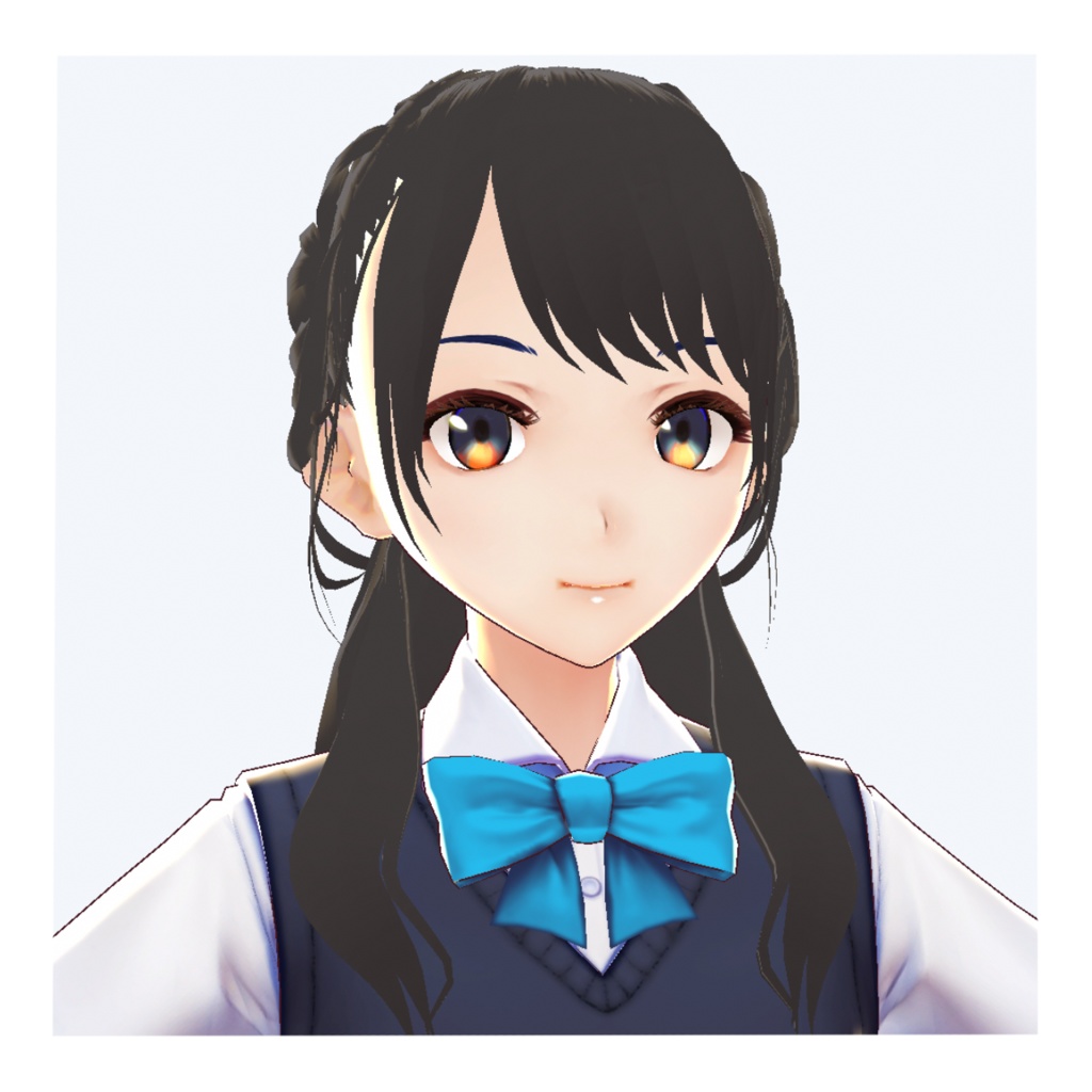 【Vroidヘアプリセット】ハーフアップまとめ髪