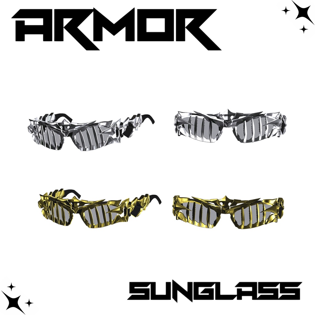 【複数アバター対応+FREE/無料】ARMOR SUNGLASS & PIERCE