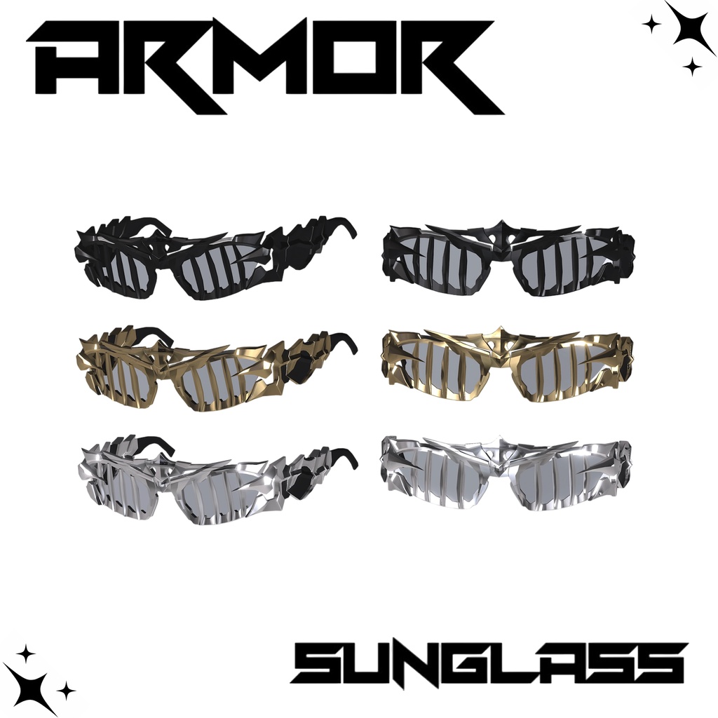 【複数アバター対応+FREE/無料】ARMOR SUNGLASS & PIERCE