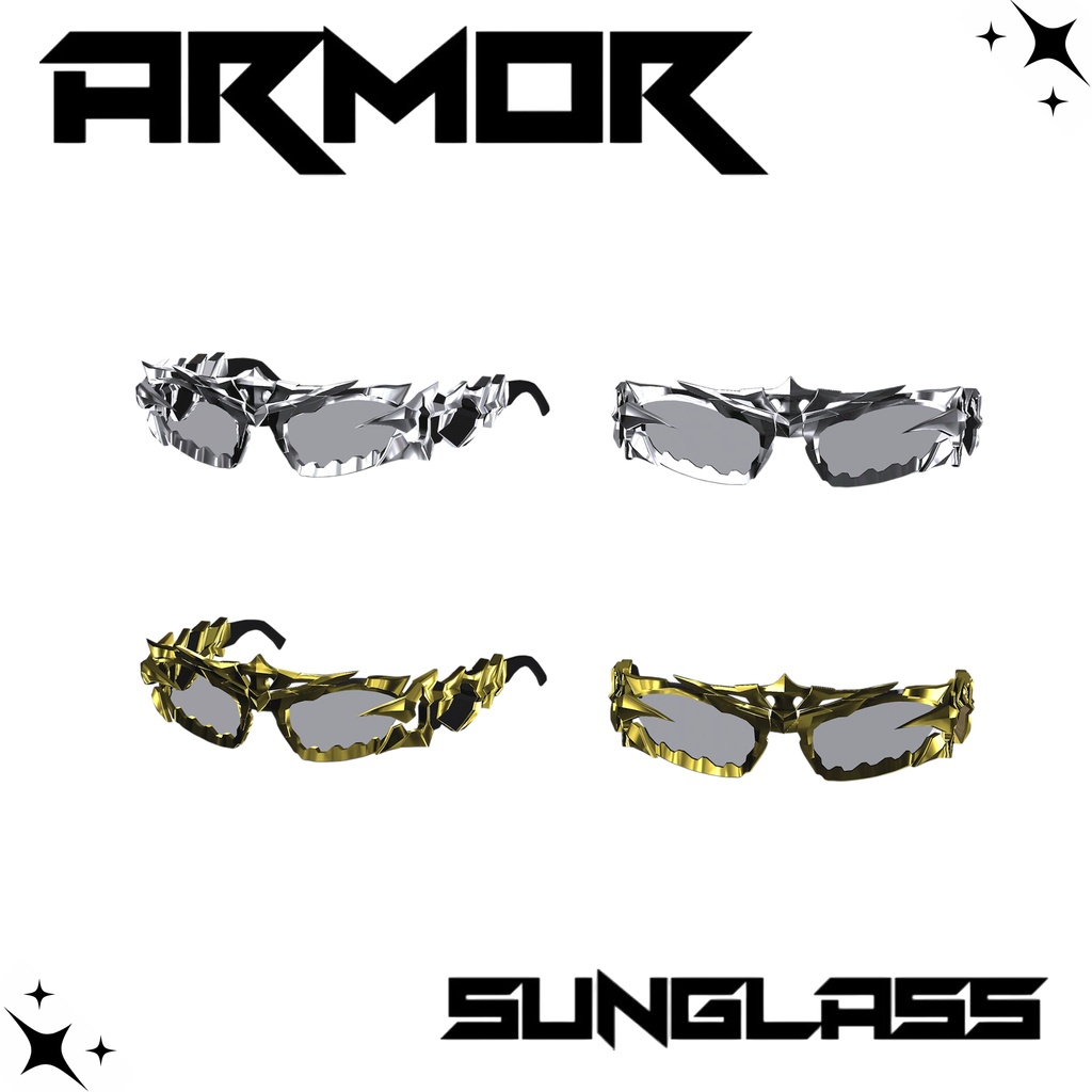 【複数アバター対応+FREE/無料】ARMOR SUNGLASS & PIERCE