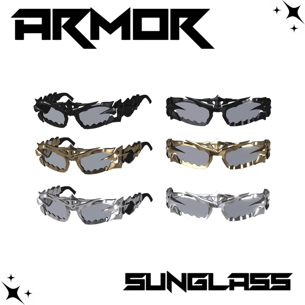 【複数アバター対応+FREE/無料】ARMOR SUNGLASS & PIERCE