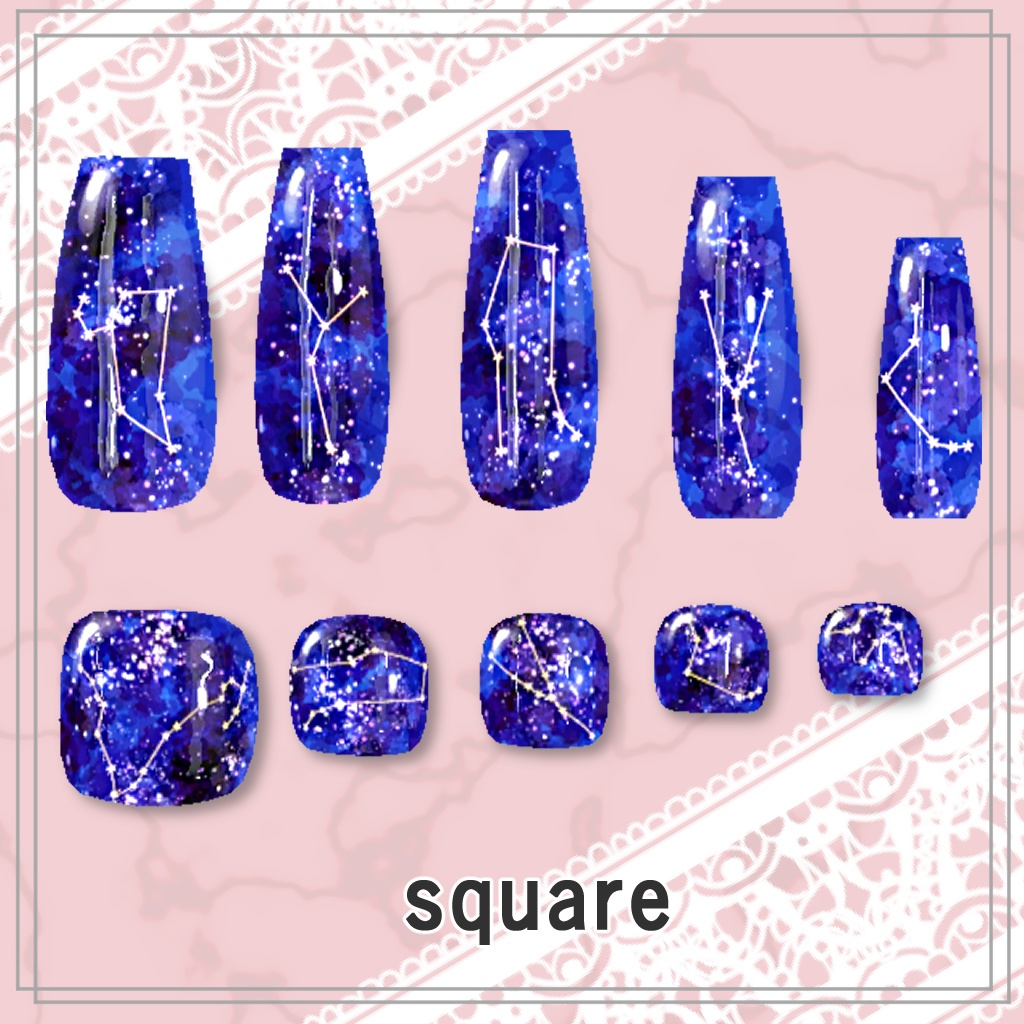 【ネイルテクスチャ】『星空ネイル』4種セット【MDollnail対応】