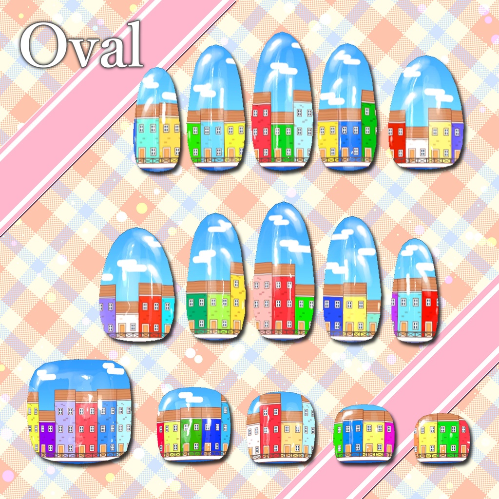 【ネイルテクスチャ】『アドリア海の街並み風ネイル』【MDollnail対応】