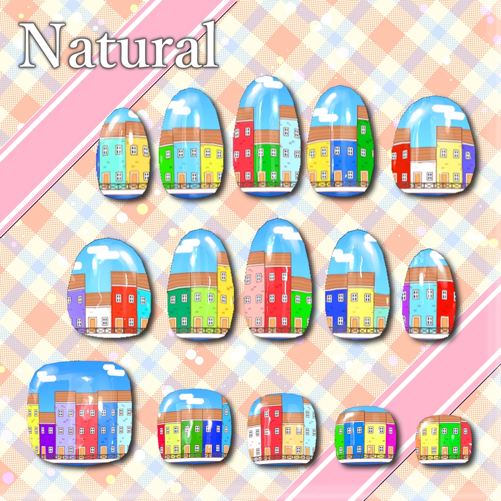 【ネイルテクスチャ】『アドリア海の街並み風ネイル』【MDollnail対応】