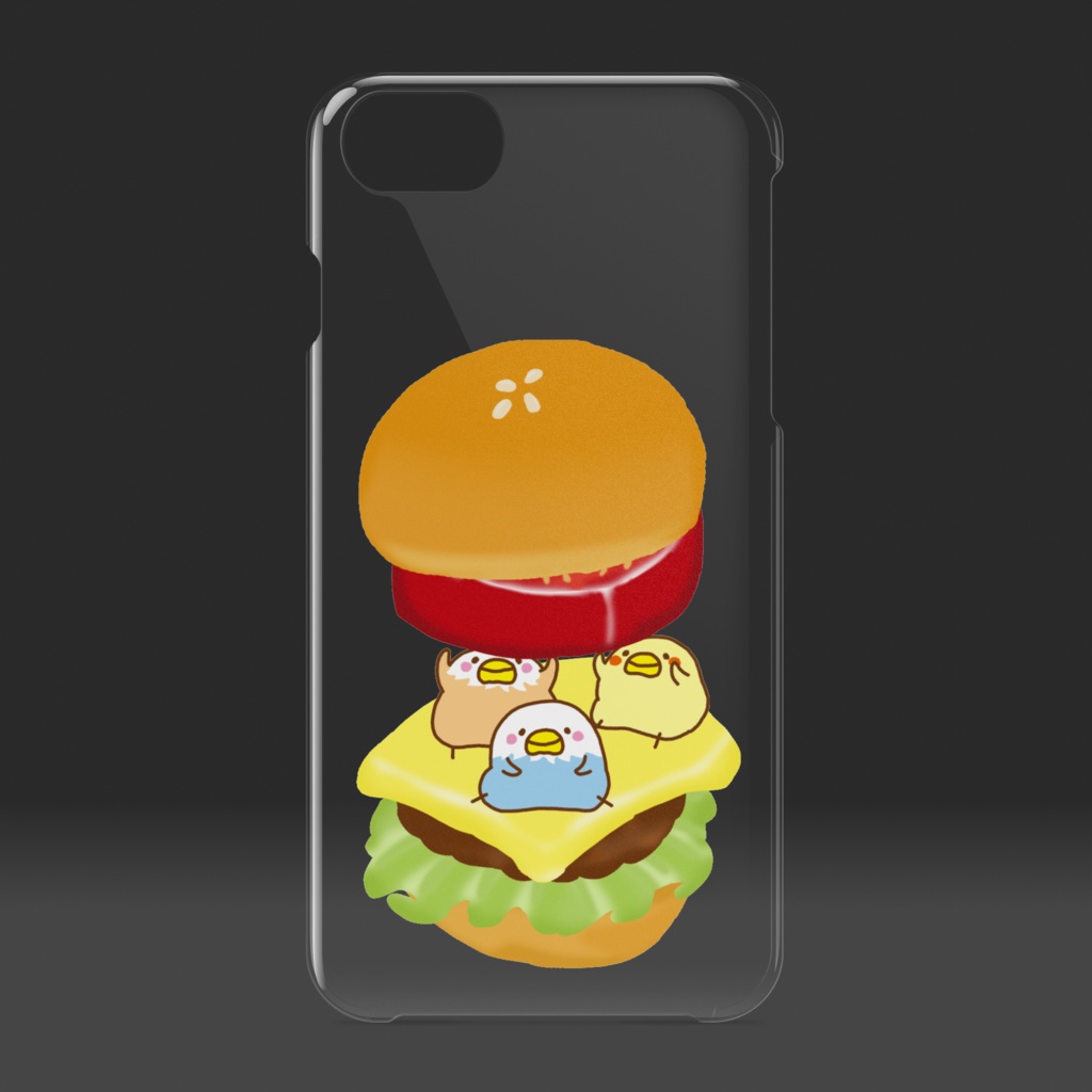 ハンバーガーとインコさんたち クリアiPhoneケース - iPhone 6 / 7 / 8 / SE2