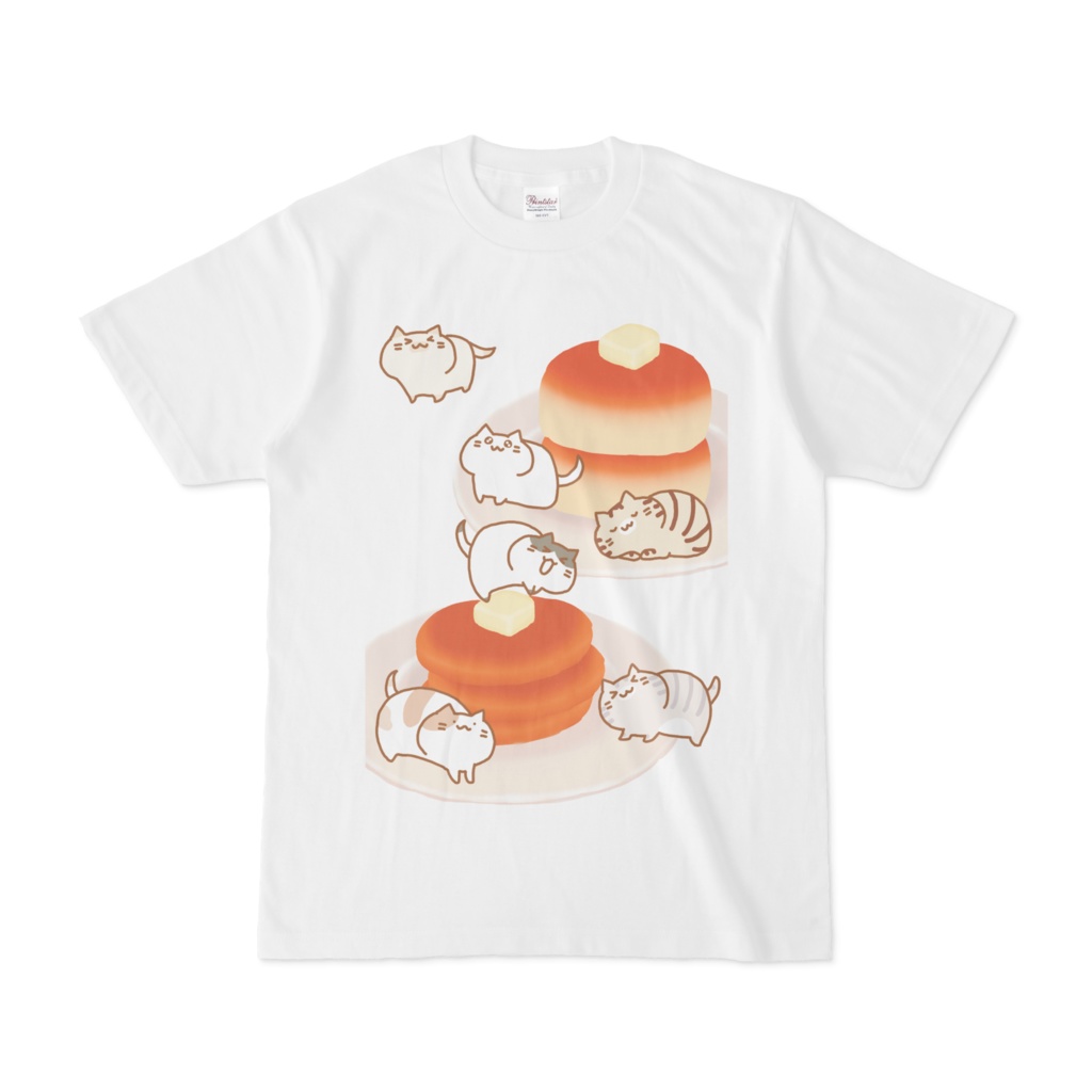 ホットケーキと猫さん Tシャツ