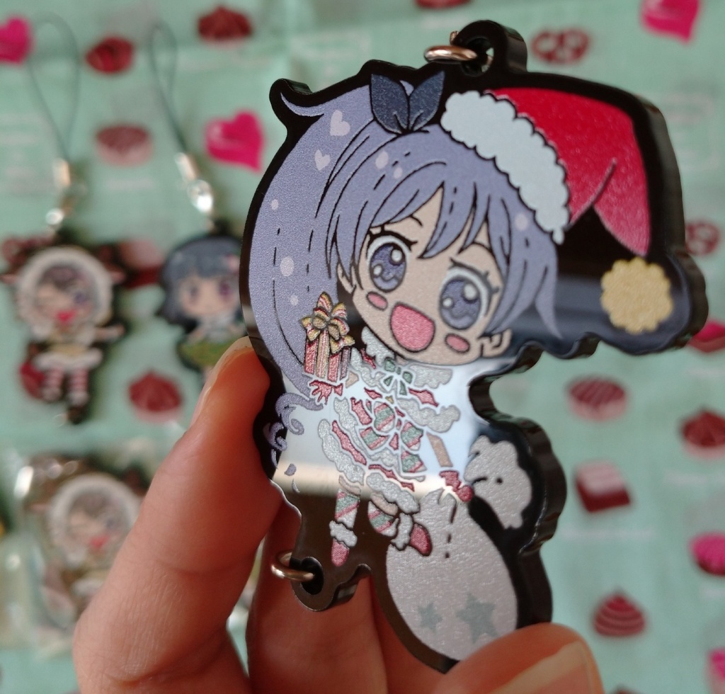 繋がる!ラバストふう黒アクリルストラップ