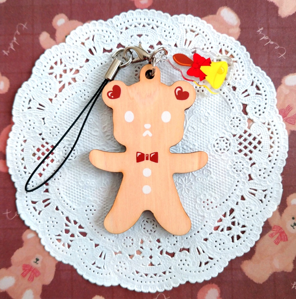 【創作】ウッドストラップ*ジンジャーマンクッキー