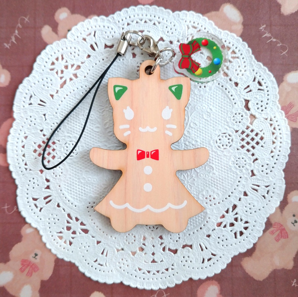 【創作】ウッドストラップ*ジンジャーマンクッキー
