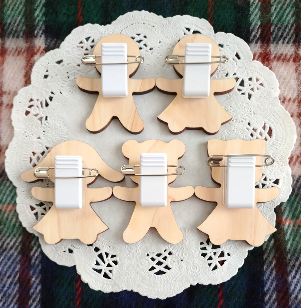 【創作】ウッドバッジクリップ*ジンジャーマンクッキー