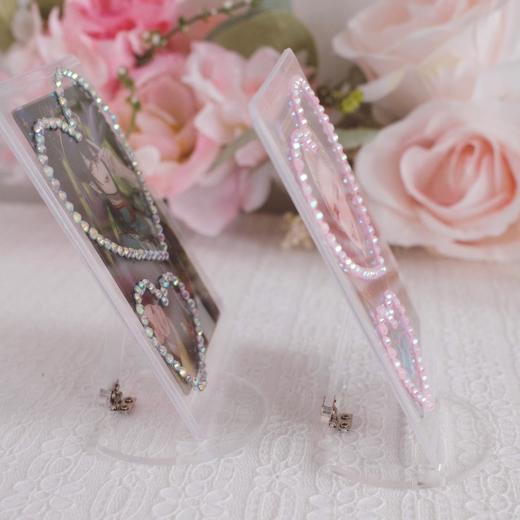 【ハンドメイド】ハート型 ホイップデコ 硬質ケース (B8サイズ / トレカ・チェキ用)